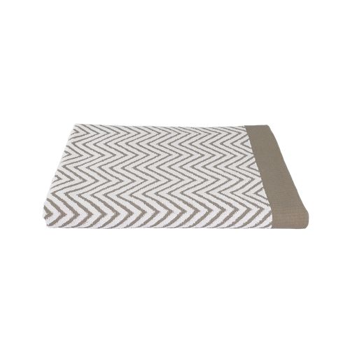 Toalla de Piscina Fibertone, Borde de Chevrón Combinado, 35x70, 21.0 lb/dz, Tostado